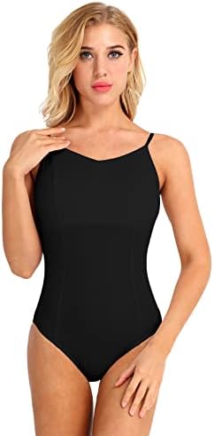 Kvysinly feminina Camisole Leotard Criss-Cross Ginástica adulta Ballet Letard Awear One Piece