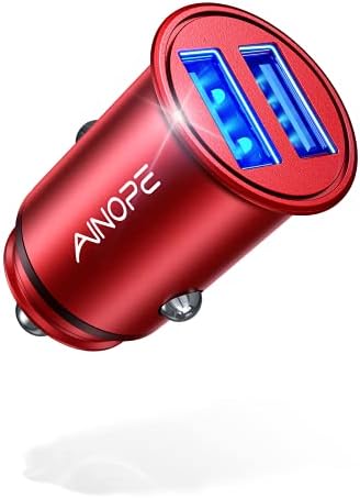 Carregador de carro, AinOpe menor 4.8a All Metal USB Carregador de carro Fast Charger Adaptador de carregador de descarga