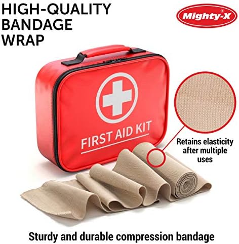 Premium Elastic Bandage Wrap - 2pack + 4 clipes extras - 4 ”de largura - [Extra Long] - 110” não esticado