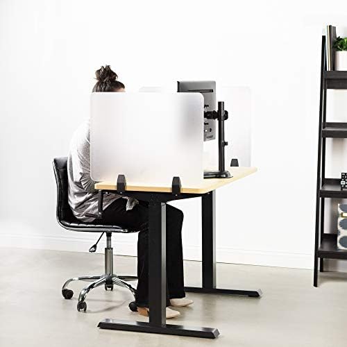 VIVO Plexiglasse dual duplo de fosco de 24 x 18 polegadas painéis de privacidade de mesa, divisores de mesa de cubículos acrílicos,