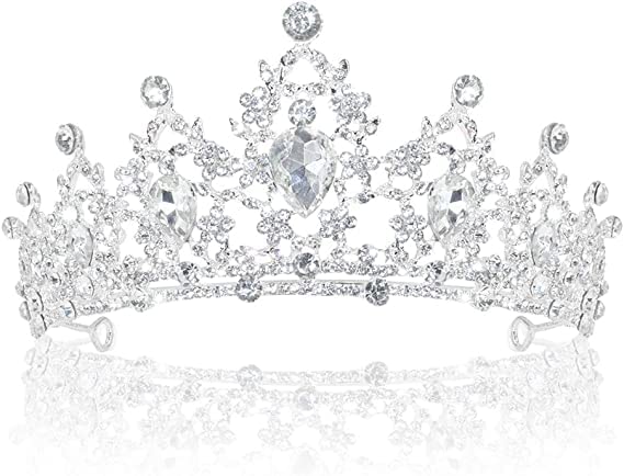 Tocess Silver Crown for Women Crystal Tiara for Girls Rhinestone Queen Princess Crown for Bridal Wedding Prom Party Quinceanera Acessórios para cabelos, presente ideal para mulheres
