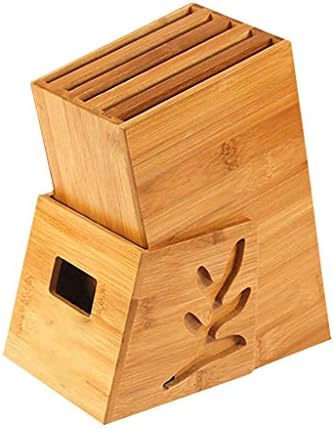 Llryn Bamboo Knife Block-Universal Storage com Slots Knives Holder Organizer Stand （Faca não inclui)