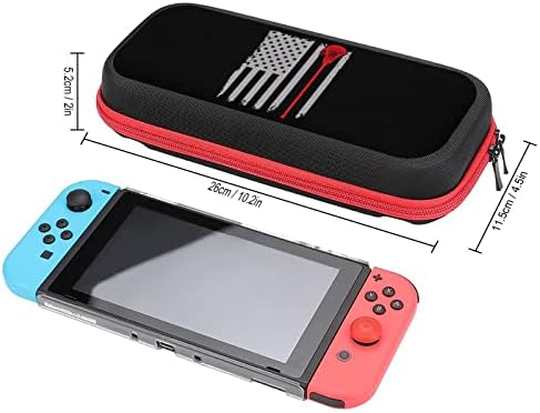 Caixa de transferência de lacrosse da bandeira Merican Compatível com Nintendo Switch Proteção Hard Shell Hard Travel Bush com 20 cartucho de jogo