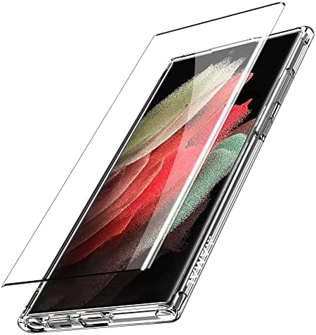Amal [2 em 1] Protetor projetado para o Samsung Galaxy S22 Ultra Caso, limpo com protetor de tela de vidro temperado de 9h, tampa de telefone fino à prova de choque para S 22 Ultra 5G 6,8 polegadas