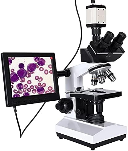 N/A Pro Professional Lab Biológico Trinocular Microscópio Zoom 2500x + Câmera CCD digital eletrônica USB + LCD de 8