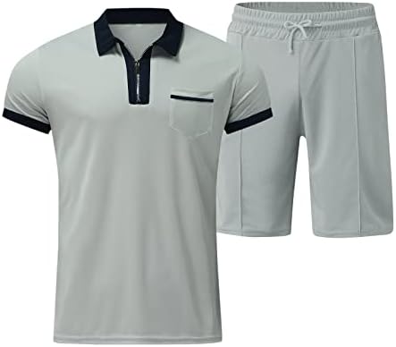 Camisas de vestido masculinas de verão Male Pocket Solid Solid Tone Terne Zipper Collar Sleeve Blusa Top Blusa Top para