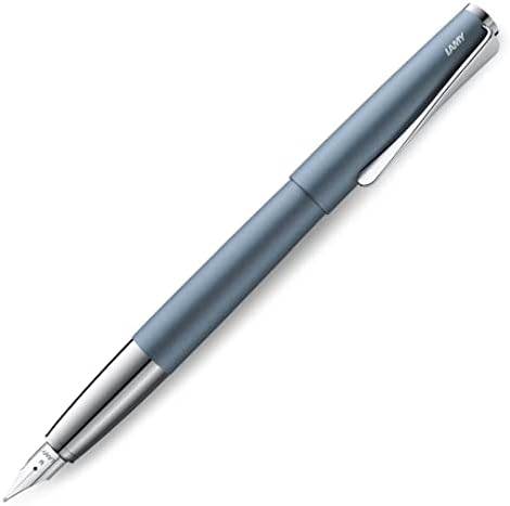 Lamy Studio Fountain Pen 066-caneta-tinteiro atemporal em aço inoxidável de cor da geleira e clipe em forma de hélice-tamanho