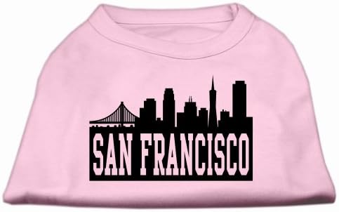 São Francisco horizonte de tela Camisa impressa rosa claro xxl