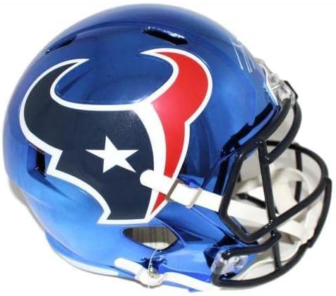 JJ Watt autografado/assinado Houston Texans Chrome Réplica Capacete JSA 22712 - Capacetes NFL autografados