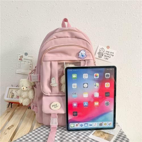 Backpack das garotas femininas School School Multi-Pocket New Backpack Women's Harajuku fofo