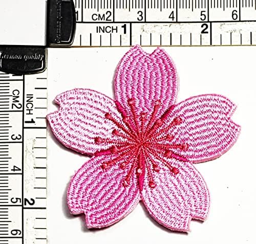 Kleenplus Pink Cherry Blossom costurar ferro em remendo apliques de roupas bordadas artesanato de roupas artesanais Capéu de vestido Jean adesivo lindo Sakura Flowers Patches