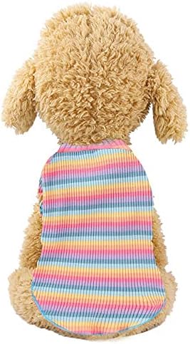 Roupas de cachorro de estimação Camiseta de cachorro arco-íris Pijama de pijamas de pijama de inverno para cães de cães de
