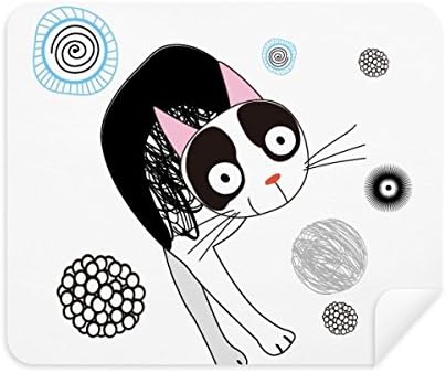 Desenho animado de animais fofo gato de limpeza de pano de limpeza de gato 2pcs camurça tecido