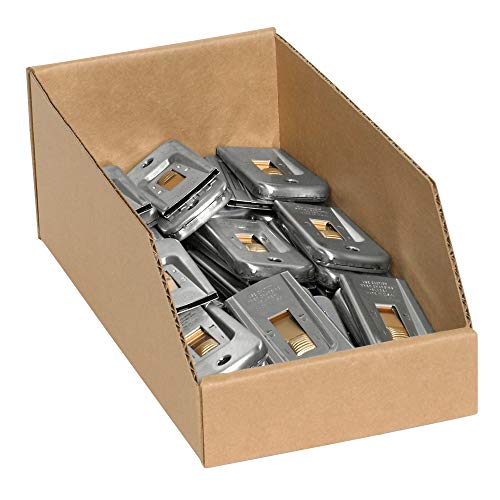 Bincos de armazenamento de papelão corrugado Aviditi, 10 x 12 x 4 1/2 , Kraft, pacote de 25, para armazém, garagem e organização