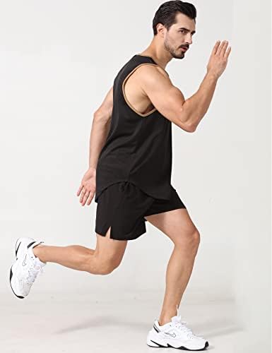 Aixdir Men's Workout Tops Tops Swim Beach Camisa sem mangas de ginástica seca de ginástica seca Camisas musculares Fitness