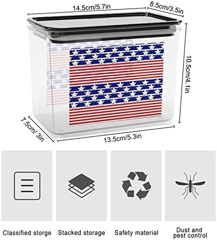 American Flag Design Plástico Caixa de armazenamento de plástico Recipientes de armazenamento com tampas de arroz balde selado