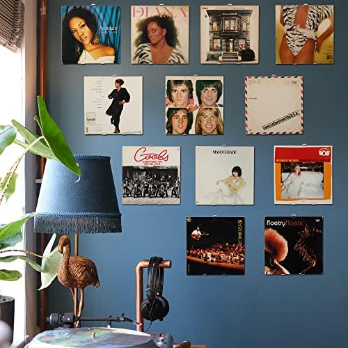 Clear Vinyl Record prateleira Montagem de parede 36 pacote - Elegante titular do álbum acrílico para casa e escritório -
