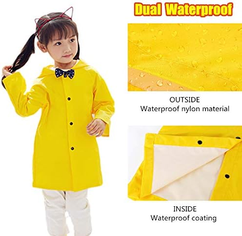 Aoduoer Kids Rain Canela Packable Capuz Casaco para meninos meninos Crianças de chuva, trajes de cosplay de Halloween