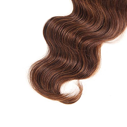 P4/30 Pactles Destaque o onda corporal Pacotes de cabelo humano Bundos marrons brasileiros Cabelo humano 1 pacote de 14 polegadas