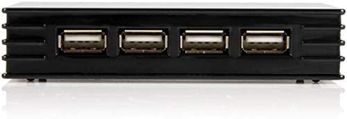 Startech.com 4 port compacto Black USB 2.0 Hub - BuSado ou com adaptador de energia incluído - Hub de laptop portátil MAC/PC
