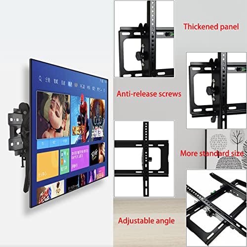 Suporte de parede de parede TV TV suporte de TV montado na parede com prateleira, para 26-55 polegadas LED, TVs