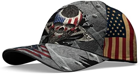 Viking American Flavel Skull Crack Padrão Baseball Cap bonitos ajustáveis ​​Chapéu de verão Chapéus de moda Acessórios para homens