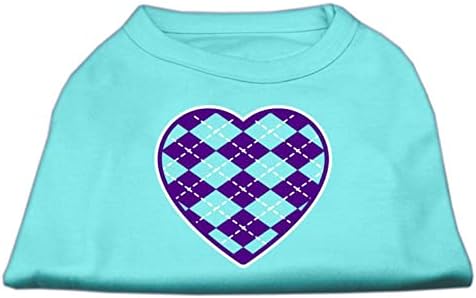 Mirage Pet Products Argyle Heart Purple Tela Print camisa roxa xxxl