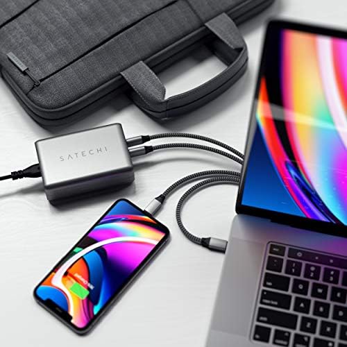Satechi 100W USB C PD Charger Compact GAN - Para M2/M1 MacBook Pro/Air, M2/M1 iPad Pro/Air, iPhone 14 Pro Max/14 Pro/14/14 Plus