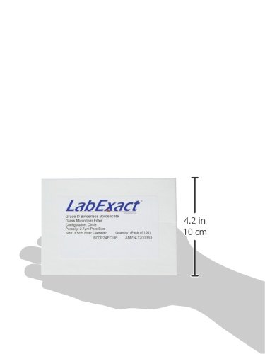 LabExact 1200363 GRATO D VIDRO FILTRO DE MICROFIBRA, vidro de borossilicato sem fichas, 2,7 µm, 3,5 cm