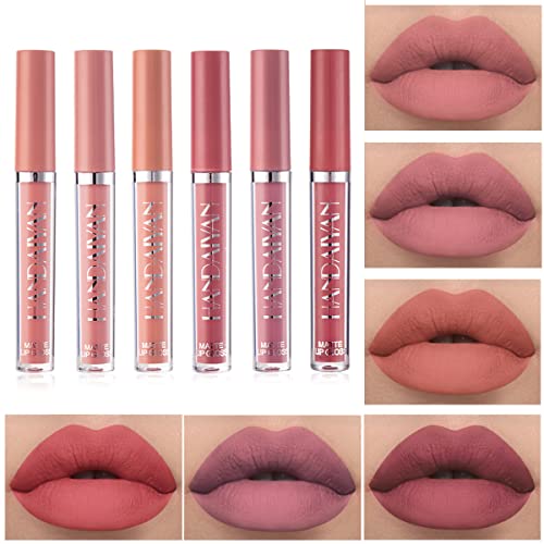 Niceface 6 cores Lipstick de veludo Lipstick Conjunto de batom líquido à prova d'água duradouro Durável