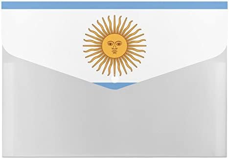 Argentina Flag 6-Pocket File Pasta Plástico Importan Document Paper Organizer Rótulos Pastas de acordeão com fechamento