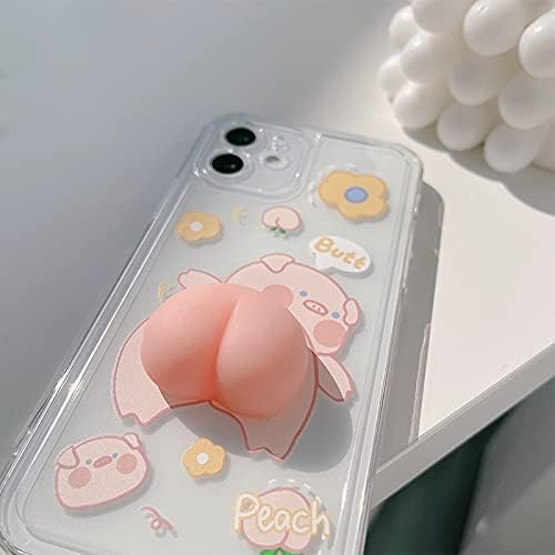 Caixa de telefone Bontoujour para iPhone 13 Pro, NOVIDADE ENGRADA ONDA ONDA 3D STECHEZable Butg Piggy Padrão Happy