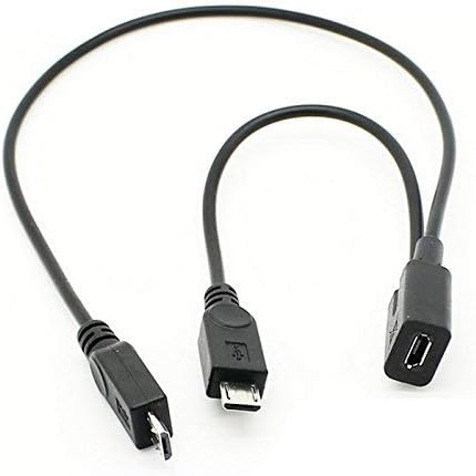 CY Micro USB fêmea a 2 micro USB Cabo de carga de extensão masculina para Galaxy S5 i9600 S4 i9500 Note2 N7100 S3 I9300