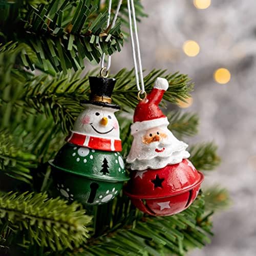Bestoyard 3pcs Christmas Jingle Bell Ornamentos de árvore de Natal Sinos de Árvore de Natal Pingente Santa Rena Snowman Snowman