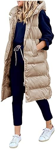 Colete de casaco de inverno feminino de Wytong com capuz sem mangas e quente casaco