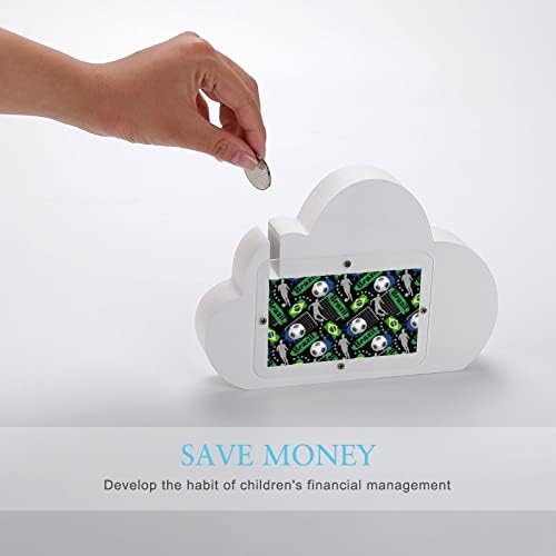 Padrão de futebol brasileiro Piggy Bank Cloud Shape Money Money Bank para meninos Presentes de meninas