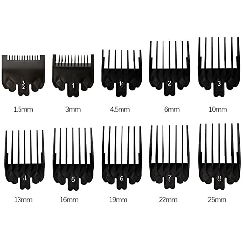 10 PCS guardas de cabelo de cabelo de plástico guardas de reposição universal guia de pentes de armadilha se encaixa na maioria do aparador de tamanho grande