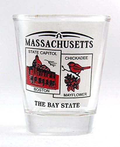 Cenário estadual de Massachusetts Red New Shot Glass