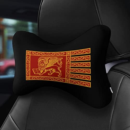 Travesseiro de pescoço do carro da bandeira de Veneza 2 PCs Cabeça de cabeça respirável Coscada de descanso universal Suporte de pescoço