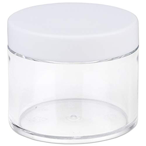 Beauticom® 2 oz./ 60 gramas/ 60 ml de parede grossa redonda de quadros de frascos à prova de vazamento de plástico transparente com
