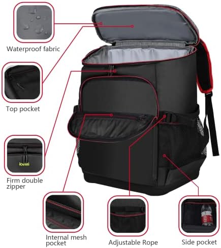 ICEMI Backpack Cooler, Bolsa de Cooler isolada, Mochila de Cooler à prova de vazamentos ergonômicos de amor