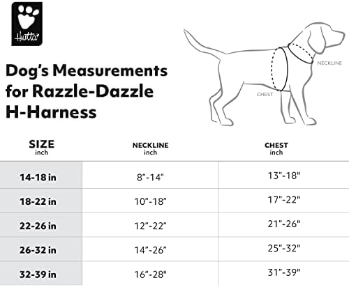 Hurtta Razzle-Dazzle H-Harness, Hedge, 32-40 em