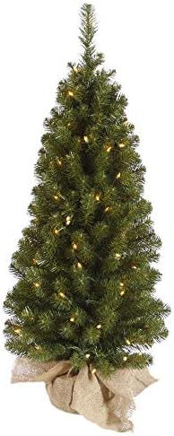 Vickerman 42 Felton Pine Artificial Christmas Tree, Unit - Árvore de Natal Faux Pine - Base de Bolsa - Mesa Interior sazonal