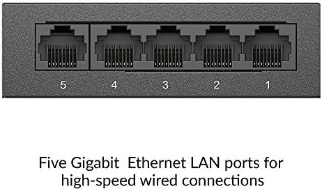 Switch Ethernet D-Link, 5 port não gerenciado Gigabit Metal sem ventilador de desktop plug n play, preto