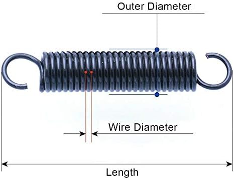 Hardware pressão da mola aço de aço de extensão pequena fios de mola diâmetro de 1,2 mm mola de tensão com ganchos diâmetro externo 12 mm de comprimento 30-60 mm 5pcs