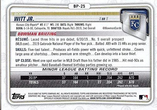 2020 Prospects de Bowman #BP-25 Bobby Witt Jr.