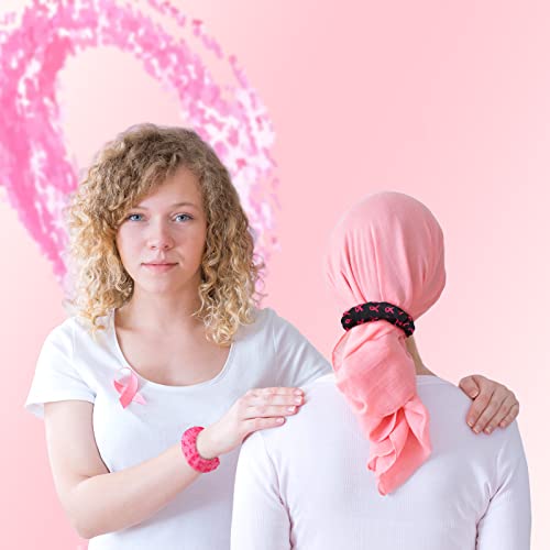 20 peças câncer de mama Scrunchies de cabelos rosa Cabelos de fita rosa Bandos de cabelo macios Acessórios de cabelo para mulheres Meninas decoração de penteado Decoração de mama Câncer