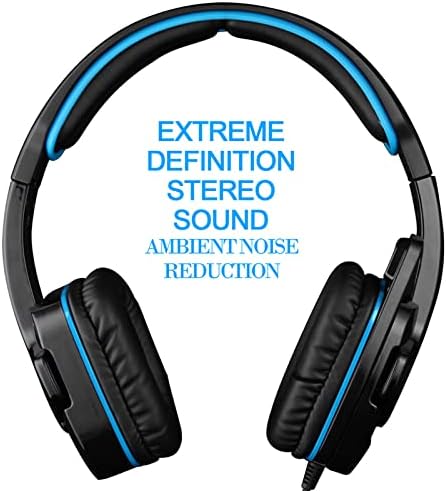 DSFEN SA-708GT 3,5mm fone de ouvido com cancelamento de ruído de microfone Música Headset Black Black-Blue Atualizada