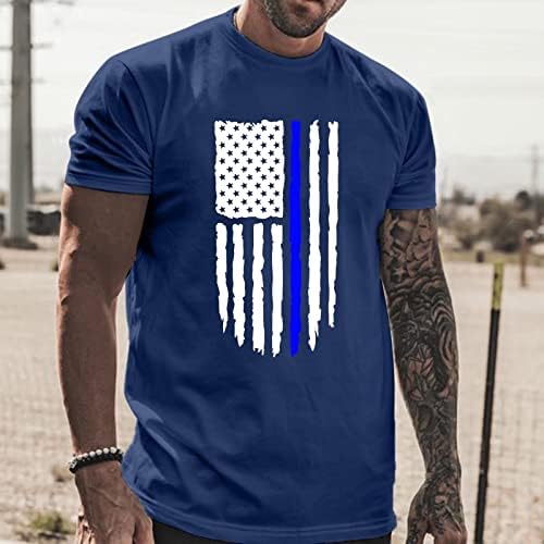 T-shirts patrióticos de Beuu para homens, 4 de julho de julho Vintage American Flag Soldier Soldier Soldado curto Tops