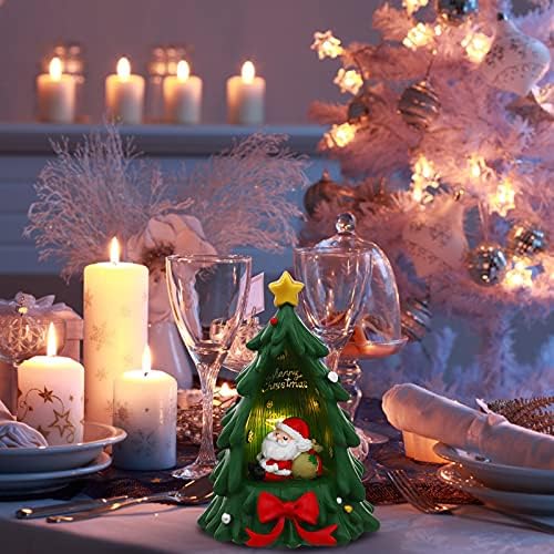 Valiclud 1pc Mini Christmas Tree Decoration Mini Night Light Decor de Resina Resina Decoração de Natal